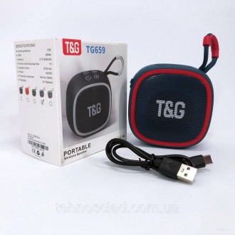  Портативна Bluetooth-колонка TG659 із ремінцем. GI-918 Колір: синійФункції
Підт. . фото 4