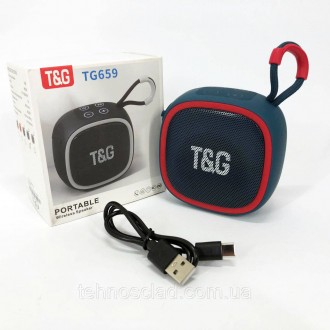  Портативна Bluetooth-колонка TG659 із ремінцем. GI-918 Колір: синійФункції
Підт. . фото 3