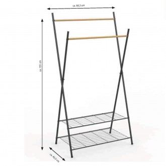 Стійка для одягу Casa Si Garment Rack Bamboo Black (CS92309W04) має мінімалістич. . фото 3