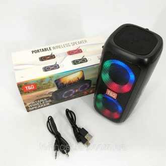  Портативна колонка TG333 2x5W з RGB підсвічуванням. NB-778 Колір: чорнийБездрот. . фото 11