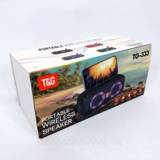  Портативна колонка TG333 2x5W з RGB підсвічуванням. NB-778 Колір: чорнийБездрот. . фото 4