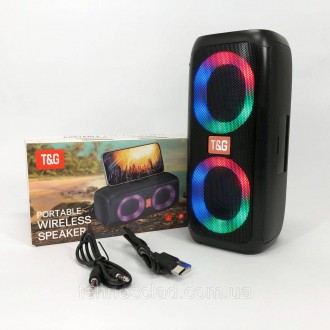  Портативна колонка TG333 2x5W з RGB підсвічуванням. NB-778 Колір: чорнийБездрот. . фото 3