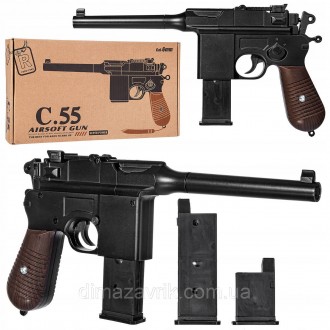 Детский пистолет Маузер К96 C.55 Mauser металл 23см, две обоймы, стреляет пулька. Харьков. фото 1 Детский пистолет Маузер К96 C.55 Mauser металл 23см, две обоймы, стреляет пулька. Харьков. фото 1