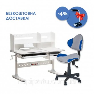 
Комплект для подростка парта Fundesk Fiore II Grey + стул для школьника FunDesk. . фото 2