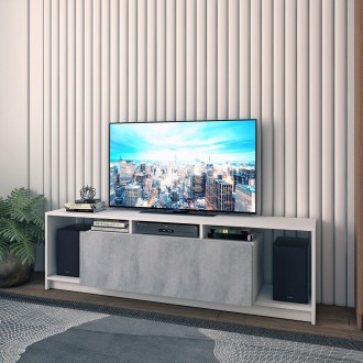 Стенка в гостинную Doros U1 Белый Бетон ДСП 160х38х48 (41516013). Киев. фото 1