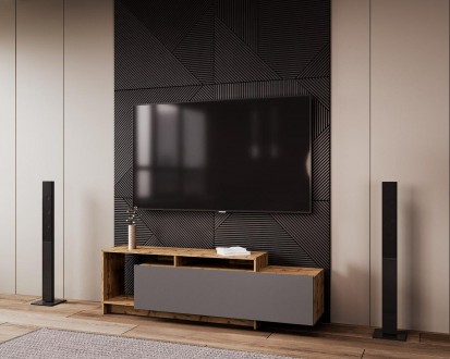 Стенка в гостинную Doros U2 Тахо Графит ДСП 160х38х48 (41510106). Киев. фото 1