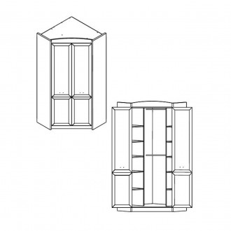 Шкаф угловой для одежды Гербор Салерно SZFN2D Белый Угловой шкаф Салерно SZFN2D . . фото 4