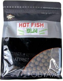 Бойли DYNAMITE BAITS Hot Fish & GLM 15mm, 1kg - 15-міліметрові тонучі бойли англ. . фото 1