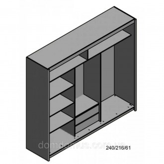 Шафа-купе трьохдверна з дзеркалом Гербор Маріо 240 Дуб сонома Шафа-купе Маріо 24. . фото 3
