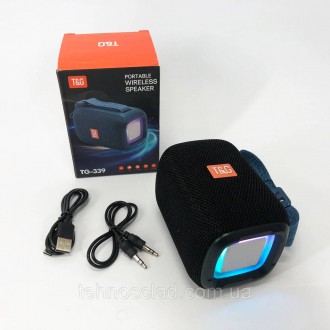  Портативна Bluetooth колонка TG339 5W з RGB підсвічуванням. UE-610 Колір: чорни. . фото 2