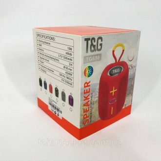  Портативна Bluetooth колонка TG658 8W з RGB підсвічуванням. QG-516 Колір: чорни. . фото 9