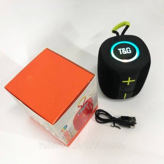  Портативна Bluetooth колонка TG658 8W з RGB підсвічуванням. QG-516 Колір: чорни. . фото 4