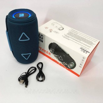  Bluetooth-колонка TG657 з RGB підсвічуванням 1500 mAh. MS-491 Колір: синійФункц. . фото 8