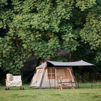 Намет з навісом Naturehike Village CNK2300ZP022, коричневий великий
 Naturehike . . фото 11