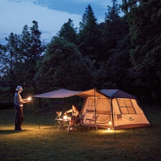 Намет з навісом Naturehike Village CNK2300ZP022, коричневий великий
 Naturehike . . фото 5