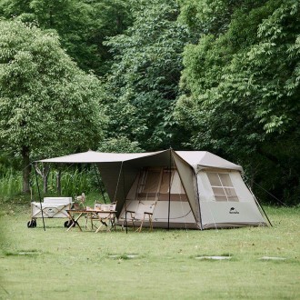 Намет з навісом Naturehike Village CNK2300ZP022, коричневий великий
 Naturehike . . фото 3