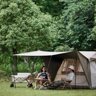 Намет з навісом Naturehike Village CNK2300ZP022, коричневий великий
 Naturehike . . фото 10