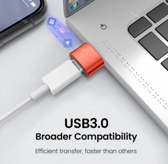 Перехідник з USB 3,0 на Type C OTG 6A, перехідник з USB C «мама» на USB «тато, а. . фото 5