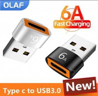 Перехідник з USB 3,0 на Type C OTG 6A, перехідник з USB C «мама» на USB «тато, а. . фото 8