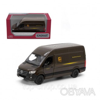 Металева машинка KINSMART KT5430W 1:48 MERCEDES-BENZ Sprinter UPS інерційна-коле. . фото 1