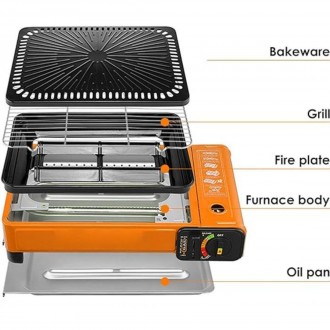 Газова плита із поверхнею гриль – ідеальне рішення для кемпінгу та іншої кухні н. . фото 4