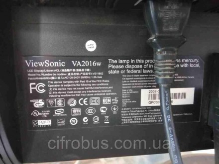 20-дюймовий РК-монітор ViewSonic VA2016w дасть вам змогу користуватися широким е. . фото 4