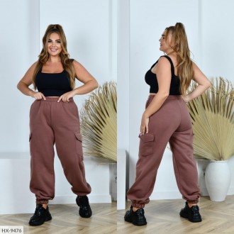 Спортивные брюки женские с накладными карманами в стиле карго утепленные качеств. Одесса. фото 1