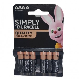 Лужні батарейки Duracell Simply AAA (LR03) MN2400 6 шт. Київ. фото 1 Лужні батарейки Duracell Simply AAA (LR03) MN2400 6 шт. Київ. фото 1