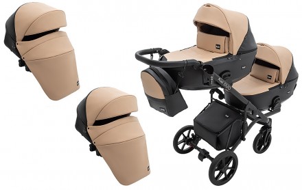 Коляска 2 в 1 для двійні Bair Kiwi DUO ECO BKD-18/15 капучино / чорний. Київ. фото 1 Коляска 2 в 1 для двійні Bair Kiwi DUO ECO BKD-18/15 капучино / чорний. Київ. фото 1