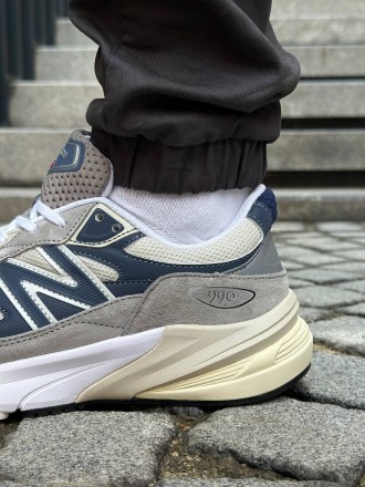 New Balance 990v6 Grey Day Grey Navy                                            . . фото 10