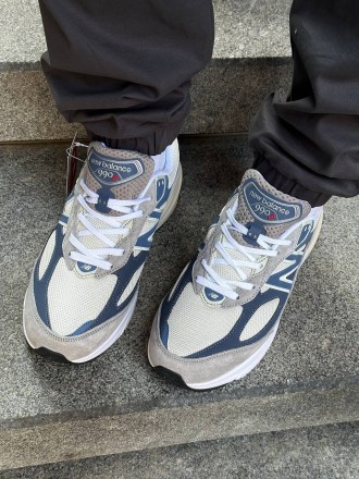 New Balance 990v6 Grey Day Grey Navy                                            . . фото 6