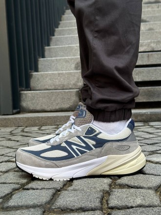 New Balance 990v6 Grey Day Grey Navy                                            . . фото 5