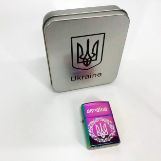 Дугова електроімпульсна запальничка USB Україна металева коробка HL-447. IR-272 . . фото 8