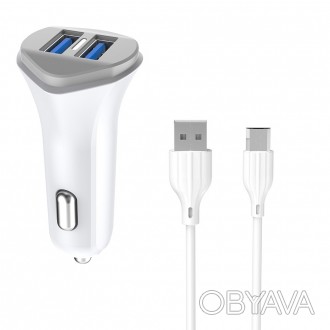 Автомобільний зарядний пристрій Aspor A903 блочок (2 USB/34A) + USB кабель Micro
