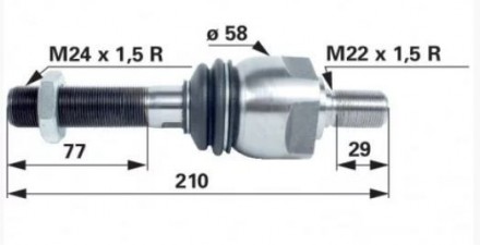 AL168711, AL80542, AL151996, 3082113 рульова тяга до тракторів Джон дір серій: 6. . фото 3