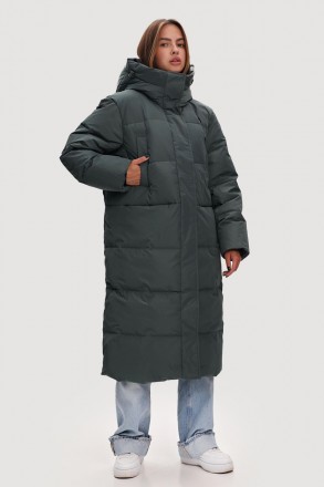 Длинный женский пуховик Finn Flare FWB11073-506 зеленый XS. Киев. фото 1 Длинный женский пуховик Finn Flare FWB11073-506 зеленый XS. Киев. фото 1