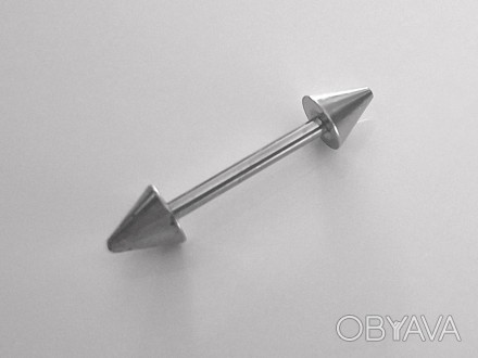 Сережка для пирсинга Fashion (2 см) из медицинской стали Серебристая (ПРМ004)