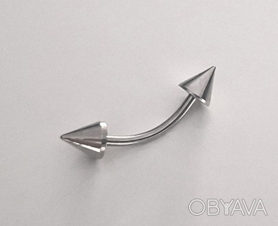 Сережка для пирсинга Fashion (1,7 см) из медицинской стали Серебристая (ПРМ007)