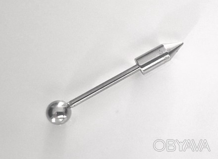 Сережка для пирсинга Fashion (3 см) из медицинской стали Серебристая (ПРМ010)