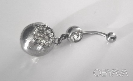 Сережка для пирсинга пупка Fashion (4 см) из медицинской стали Серебристая (ПРМ0