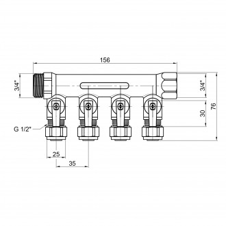 Колектор SD Plus 3/4" 4 виходи SD231W4 забезпечує підключення труб і здійснює гі. . фото 3