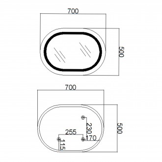 Зеркало настенное овальное с LED-подсветкой Qtap Gemini 500x700 Reverse — это со. . фото 3