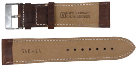 Ремешок для часов под крокодила 24 мм Mykhail Ikhtyar коричневый S548-24S brown
. . фото 3