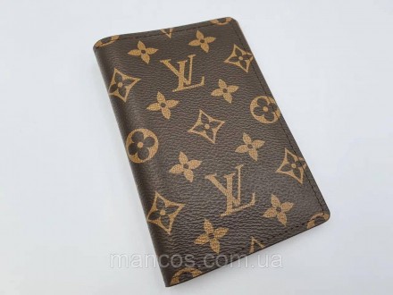 Обложка для паспорта Louis Vuitton канва коричневая с узором Monogram
Состояние . . фото 2