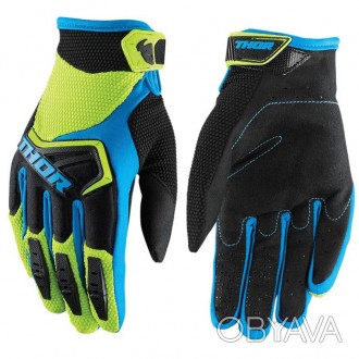 Велоперчатки Thor Ripple MX Glove, сине-салатовые, размер M
• Удобно сидят на ру. . фото 1