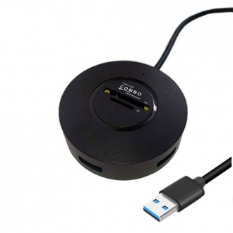3-портовый USB 3.0 хаб концентратор, до 5 Гбит/с + кардридер, Combo. Бровары. фото 1 3-портовый USB 3.0 хаб концентратор, до 5 Гбит/с + кардридер, Combo. Бровары. фото 1