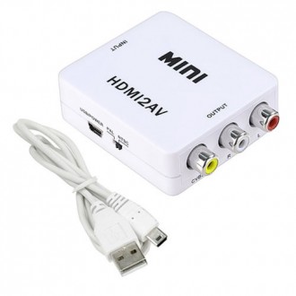 HDMI - AV RCA конвертер видео, аудио, белый. Бровары. фото 1 HDMI - AV RCA конвертер видео, аудио, белый. Бровары. фото 1