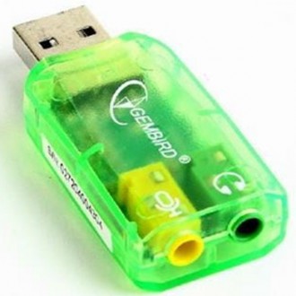 Звукова карта Gembird SC-USB-01 Green (Код товару:37692). Харків. фото 1 Звукова карта Gembird SC-USB-01 Green (Код товару:37692). Харків. фото 1