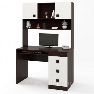 Стол письменный с надстройкой Эверест Соната венге темный + белый (DTM-2628). Одесса. фото 1