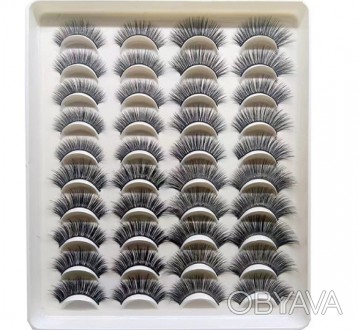 Накладные ресницы с эффектом 3D-наращивания 20 пар Eyelashes Mixed-8 + клей в по. . фото 1